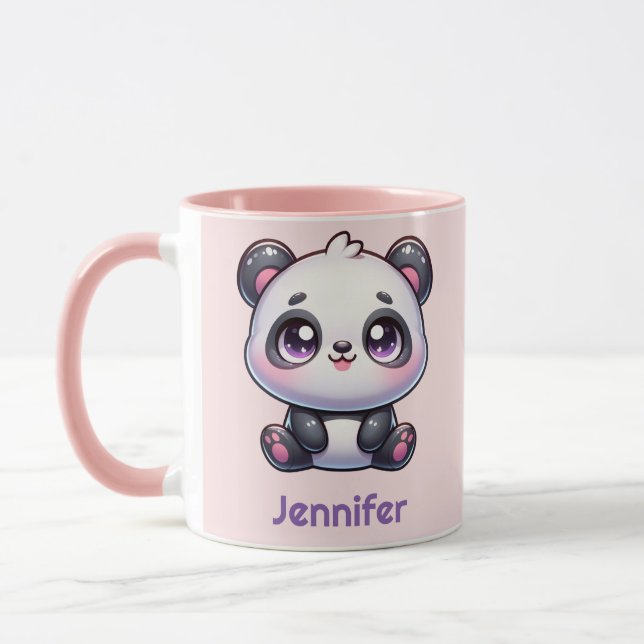 Caneca Design Personalizado Adorável Kawaii Panda (Esquerda)