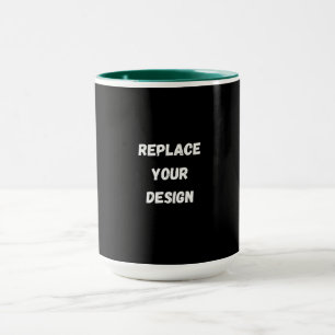 Caneca Design preto personalizado Adicionar foto ou texto