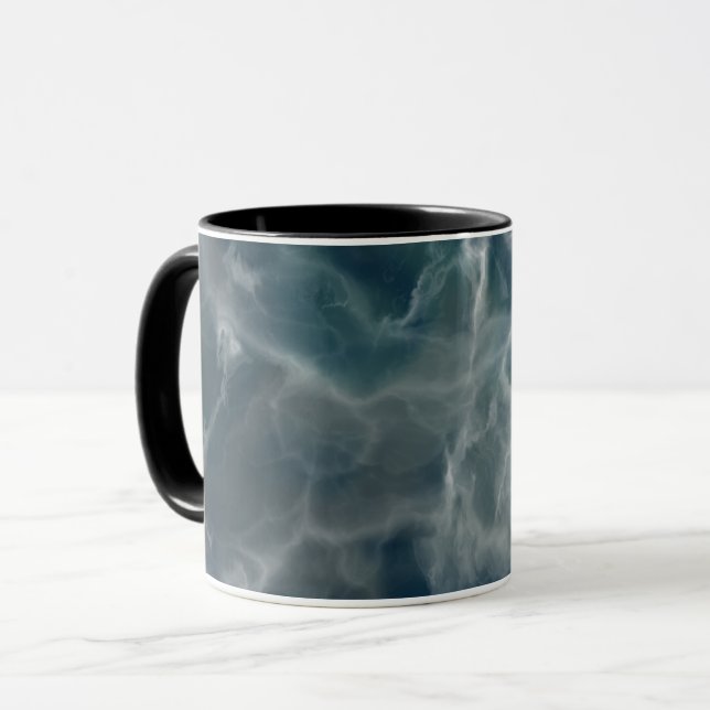 Caneca Design Realista de Mármore Azul Marinho (Frente Esquerda)