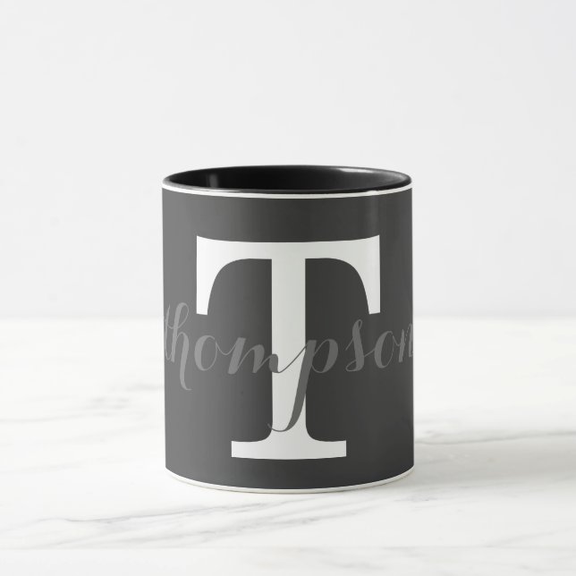 Caneca Design Simples de Monograma (Centro)