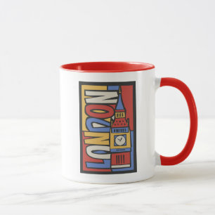 Caneca Design vibrante de Londres, Inglaterra   Handrawn