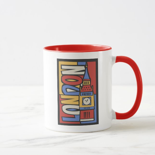 Caneca Design vibrante de Londres, Inglaterra | Handrawn (Direita)