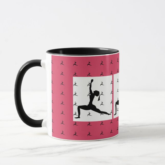 Caneca Designs de ioga cor-de-rosa escuro Combo Café Mug/ (Esquerda)