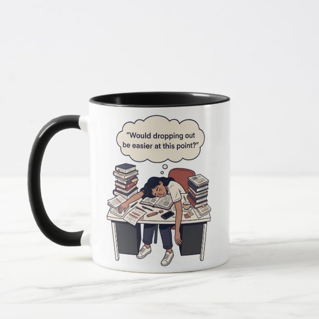 Caneca "Desistir seria mais fácil" Design Engraçado (Esquerda)
