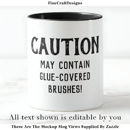 Caneca Desligar Pincéis Citar Artesanato Personalizado BW