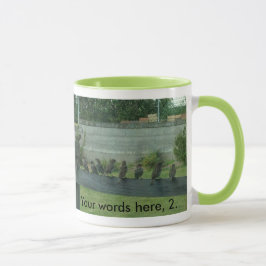 Caneca Despeja pássaros em um trilho Suas palavras Mugs