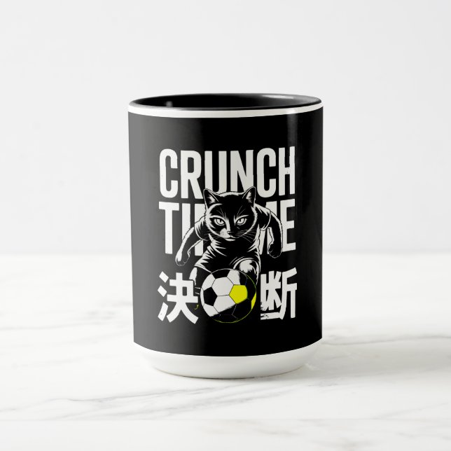 Caneca Determined Kawaii Soccer Cat Mug - Japanese Kanji (Centro)
