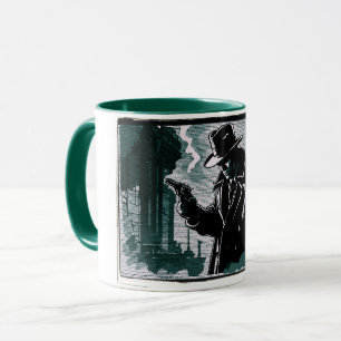 Caneca Detetive Urbano Cidade Áspera Estilo Vintage 1940s