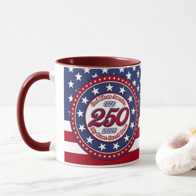 Caneca Deus Abençoe a América Minha Casa Doce Lar Com a B (Com Donut)