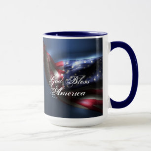 Caneca Deus abençoe America/Glowing U.S. Flag
