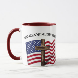 Caneca DEUS ABENÇOE MINHA FAMÍLIA MILITAR cruz robusta, b