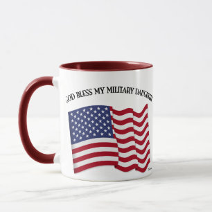 Caneca DEUS ABENÇOE MINHA FILHA MILITAR com a bandeira do