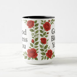 Caneca Deus Abençoe Você Rosa Floral Religiosa