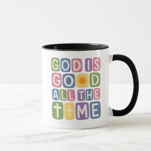 Caneca Deus é bom O tempo todo Fé retrô