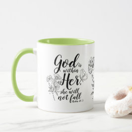 Caneca Deus está dentro de seu salmo 46:5 Bíblia Verso Pr