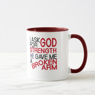 Caneca Deus quebrado do formulário do braço