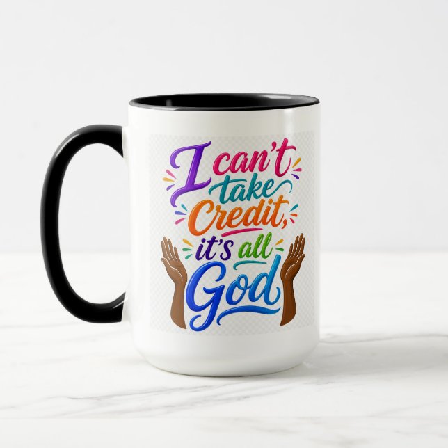 Caneca Deus recebe o crédito  (Esquerda)