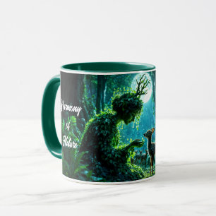 Caneca Deusa da floresta fantasia e arte de cervo gentil