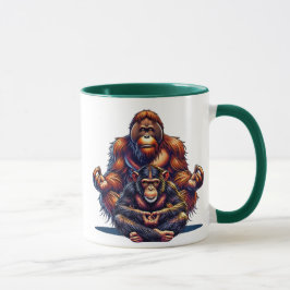 Caneca Deux singes zen qui méditent.