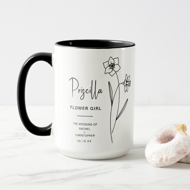 Caneca Dezembro - Flor Girl | Jonquil Birth Flower (Com Donut)