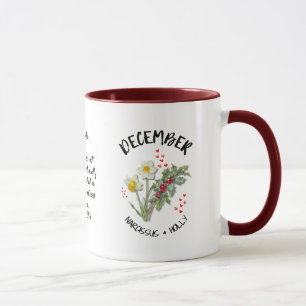 Caneca DEZEMBRO Mês de Nascimento do Flor Nome Personaliz