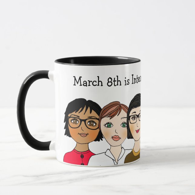 Caneca Dia 8 de março é Dia Internacional da Mulher (Esquerda)
