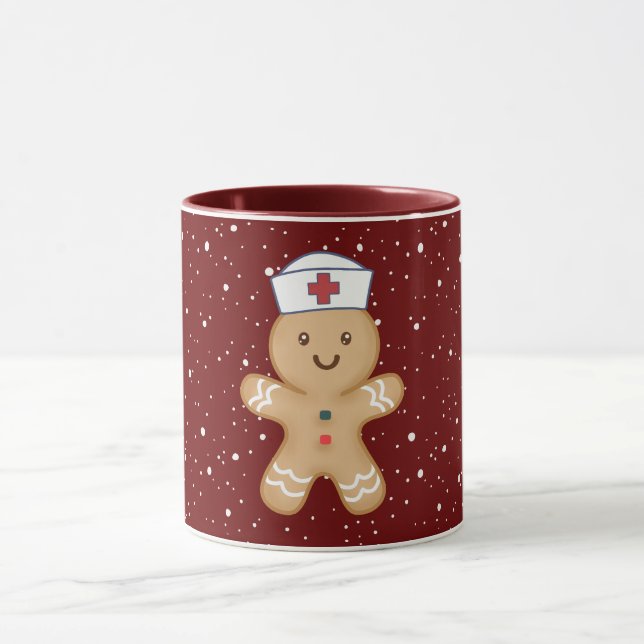 Caneca Dia da Enfermeira Mãe Agradecimento Biscoito Cruz  (Centro)