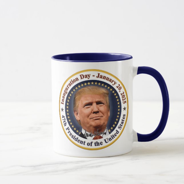 Caneca Dia da Inauguração do Presidente Trump 20 de janei (Direita)