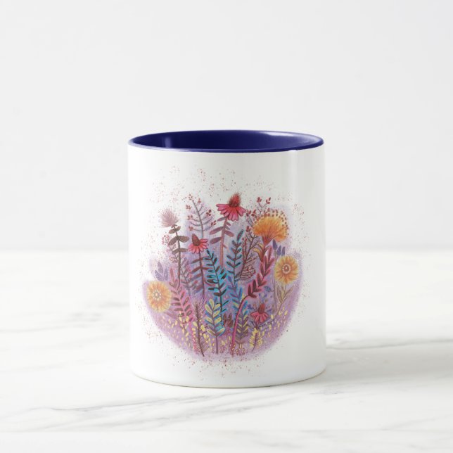 Caneca Dia da Mãe floral elegante (Centro)