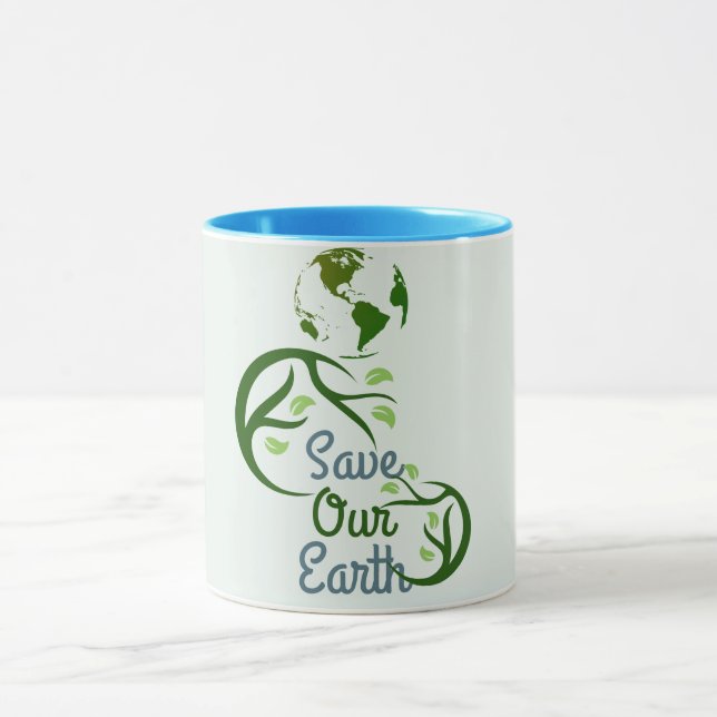 Caneca Dia da Terra, salve nossa terra, terra do amor, no (Centro)