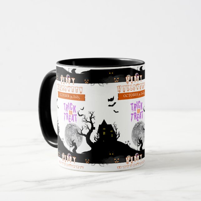 Caneca Dia das Bruxas assustador (Frente Esquerda)