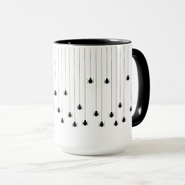 Caneca Dia das Bruxas de Aranha Negra (Frente Esquerda)