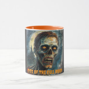 Caneca Dia das Bruxas, Horror, Zumbi, Olhos da Lua Cheia,