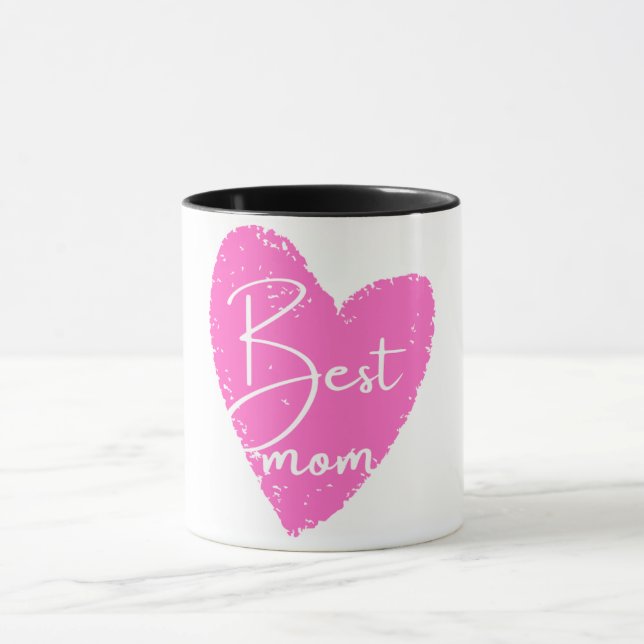 Caneca Dia das Mães de Coração Rosa Número Um (Centro)