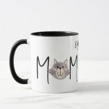 Dia das Mães Preto Nomeado Mãe do Gato Cinza Fofo