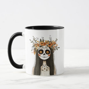 Caneca Dia das Perucas do Crânio Mortas