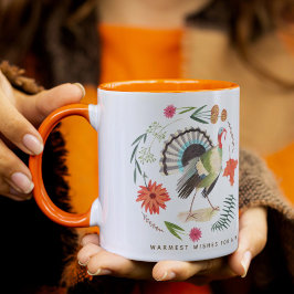 Caneca Dia de Ação de Graças floral peruano