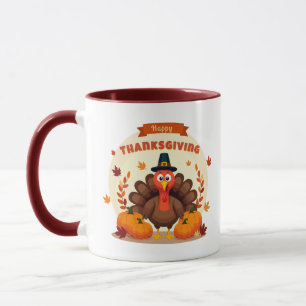 Caneca Dia de Ação de Graças frango grande
