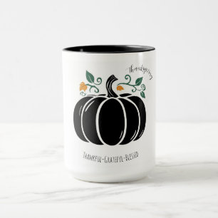Caneca Dia de Ação de Graças,Obrigado Grato Abençoado Caf