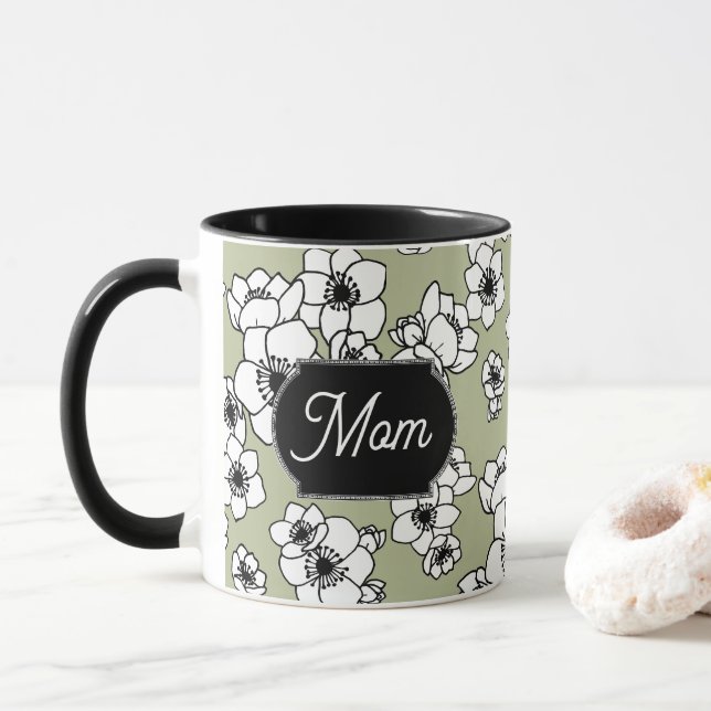 Caneca Dia de as mães Anemone Floral (Com Donut)