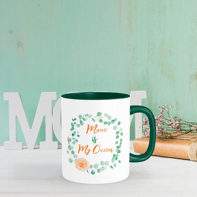 Caneca Dia de as mães aquoso Floral Wreath Coffee Mug (Mother's day watercolor Floral Wreath Coffee Mug
)