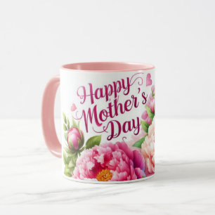 Caneca Dia de as mães de Peões Rosa bonito Mug Floral