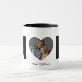Caneca Dia de as mães do Nome do Coração da Mãe Moderna