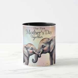 Caneca Dia de as mães Elefante Junto Dia de as mães
