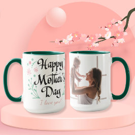 Caneca Dia de as mães feliz personalizado Foto e Mensagem