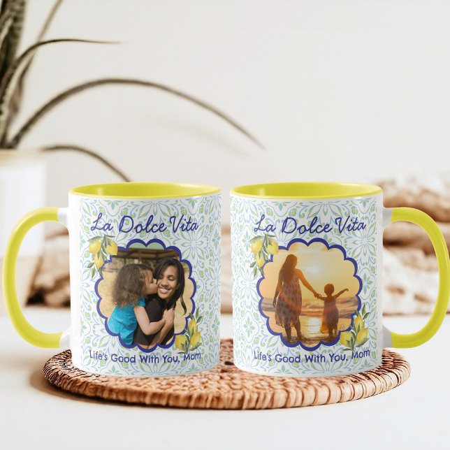 Caneca Dia de as mães Fotográfico La Dolce Vita 2 Lemons  (Criador carregado)