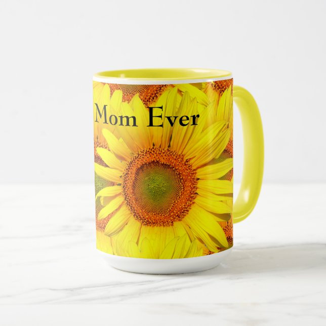Caneca Dia de as mães Girassóis (Frente Esquerda)