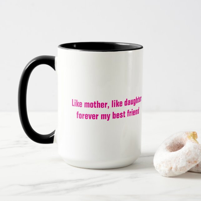 Caneca Dia de as mães Mãe Filha Rosa Quente Presente (Com Donut)