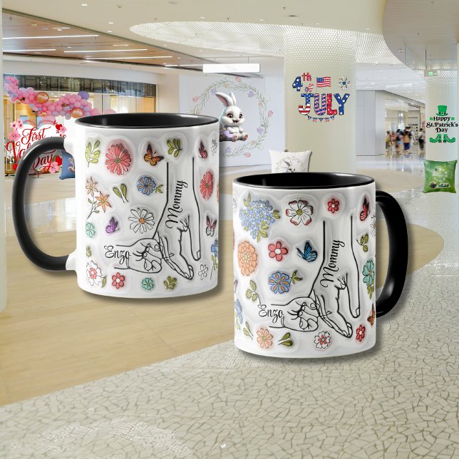 Caneca Dia de as mães personalizado "Efeito 3D" (Criador carregado)