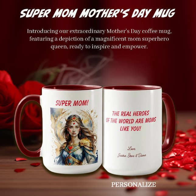 Caneca Dia de as mães Super Mãe (Criador carregado)